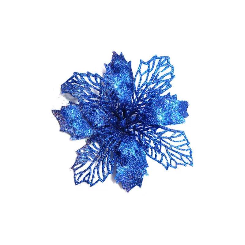 Glitter Artifical Christmas Flowers Christmas Tree Decorations For Home Fake Flowers Xmas Ornaments New Year Decor - EX-STOCK Canada