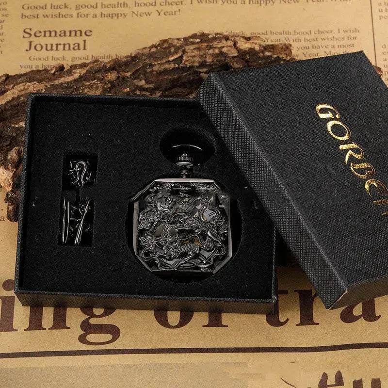 Men's Fashion Casual Flip Hollow Mechanical Pocket Watch - EX-STOCK Canada