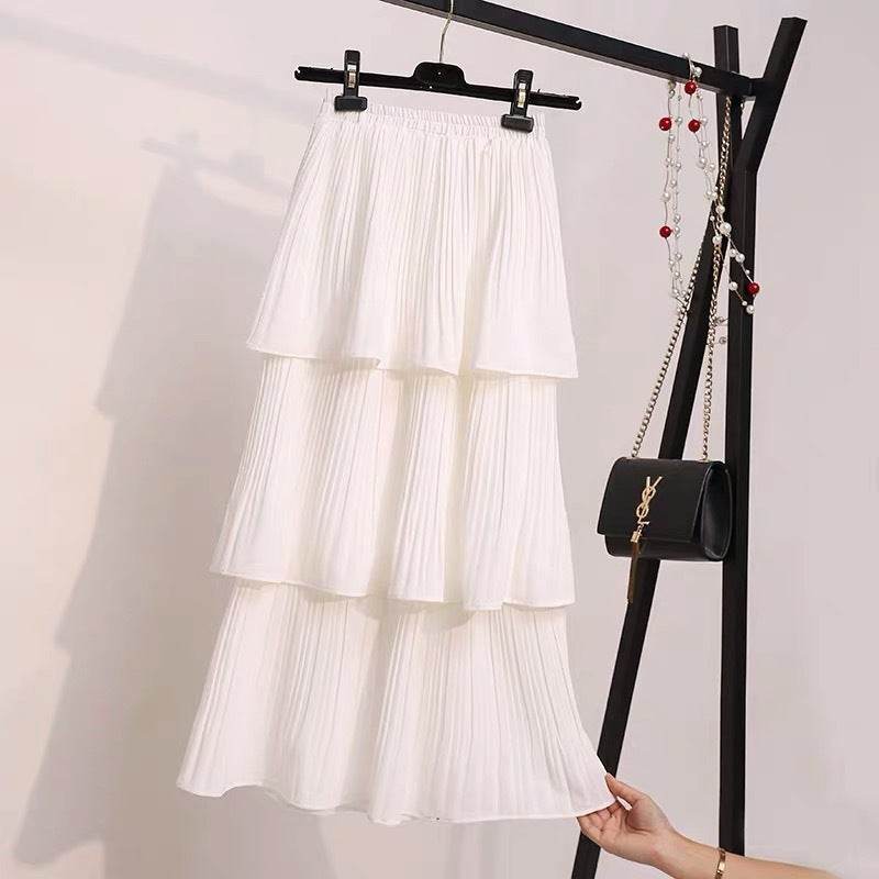 Women's Spring And Summer Chiffon layered Midi maxi Skirt - EX-STOCK Canada
