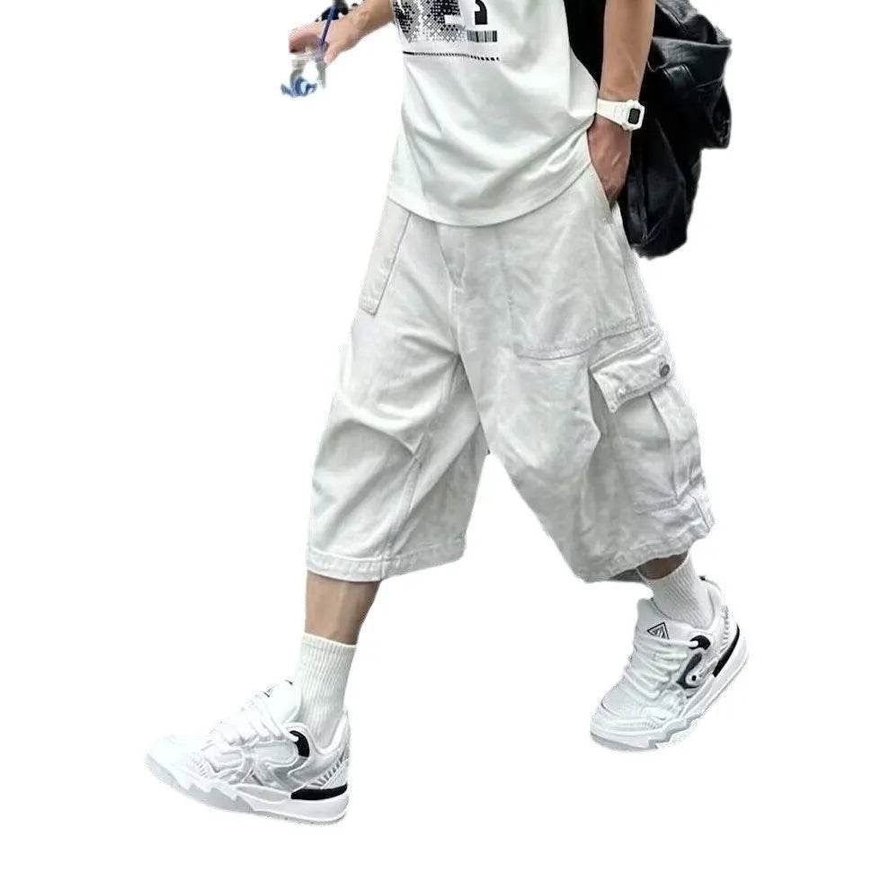 All-matching Loose Straight Cargo Cropped Baggy Pants Casual Trendy - EX-STOCK Canada