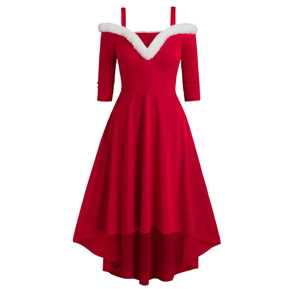 Women's Deep V Strapless Swing Dress EX-STOCK Canada