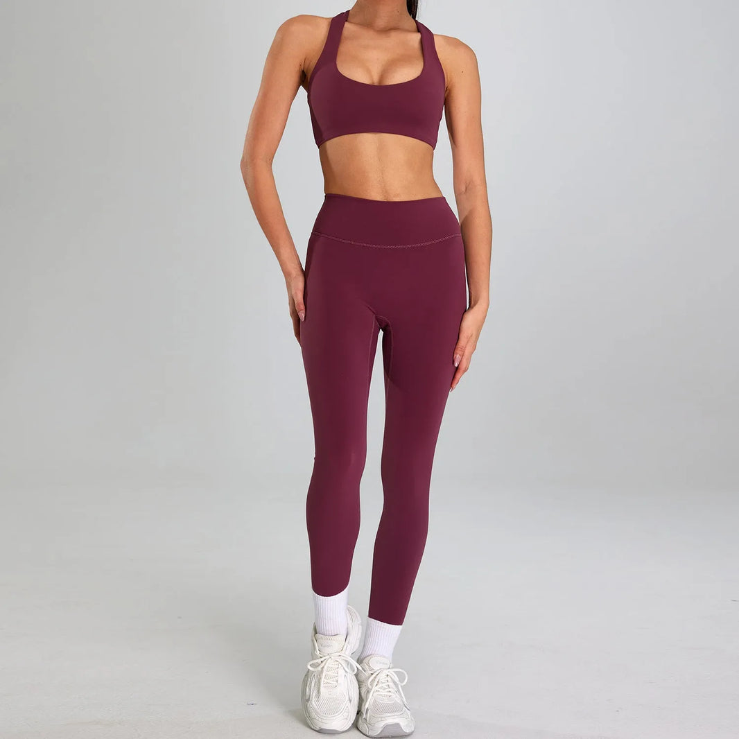 High-intensity Sports Suit Outdoor Running Nude Feel Workout Clothes Slimming High Waist - EX-STOCK CANADA
