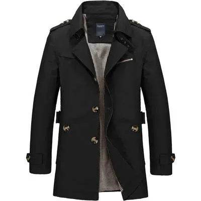 Men's casual jacket mid-length trench coat - EX-STOCK Canada