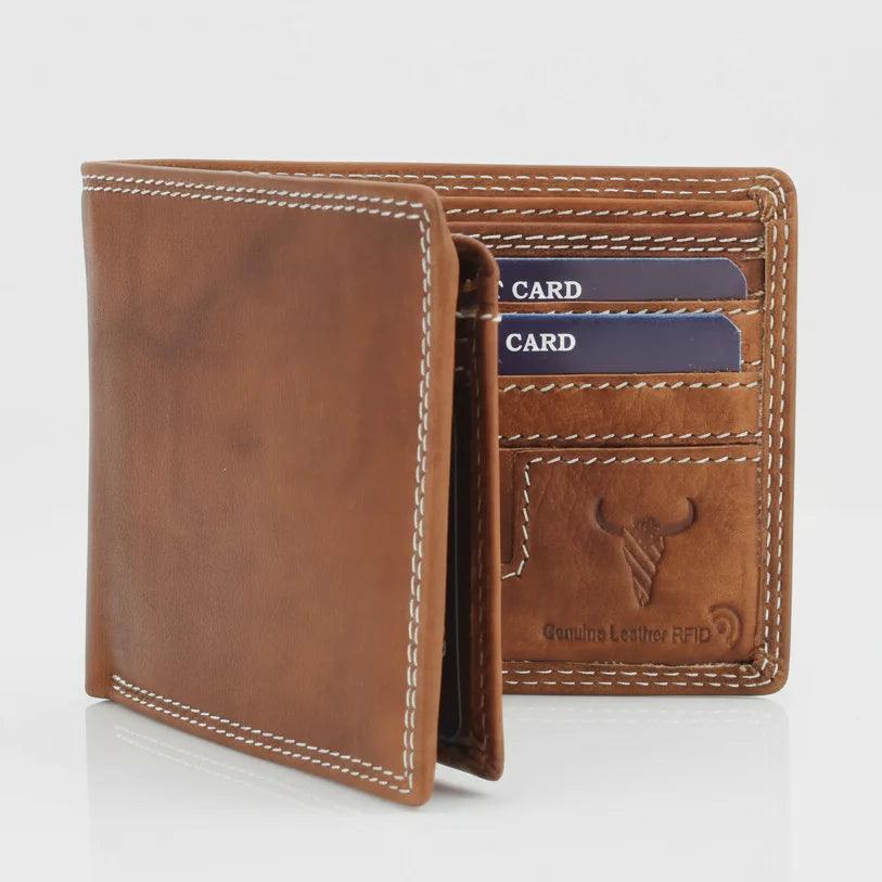 Men's Oil Pull Up Top Flap Bifold Wallet EX-STOCK Canada