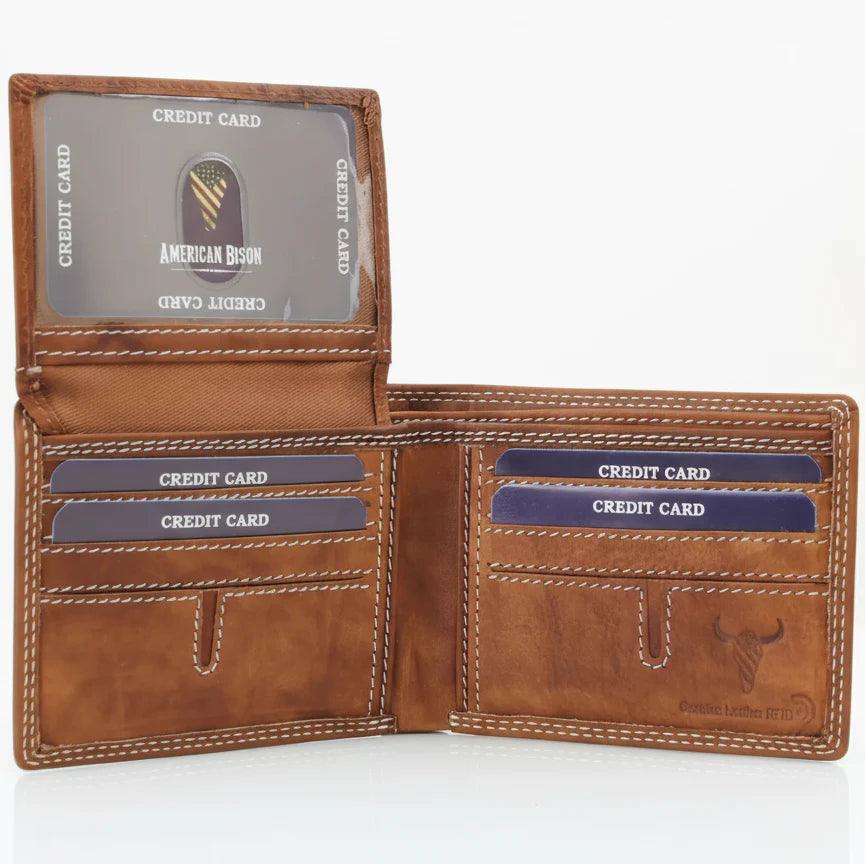 Men's Oil Pull Up Top Flap Bifold Wallet EX-STOCK Canada