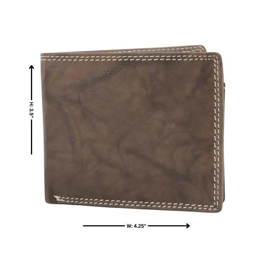 Men's Oil Pull Up Top Flap Bifold Wallet EX-STOCK Canada