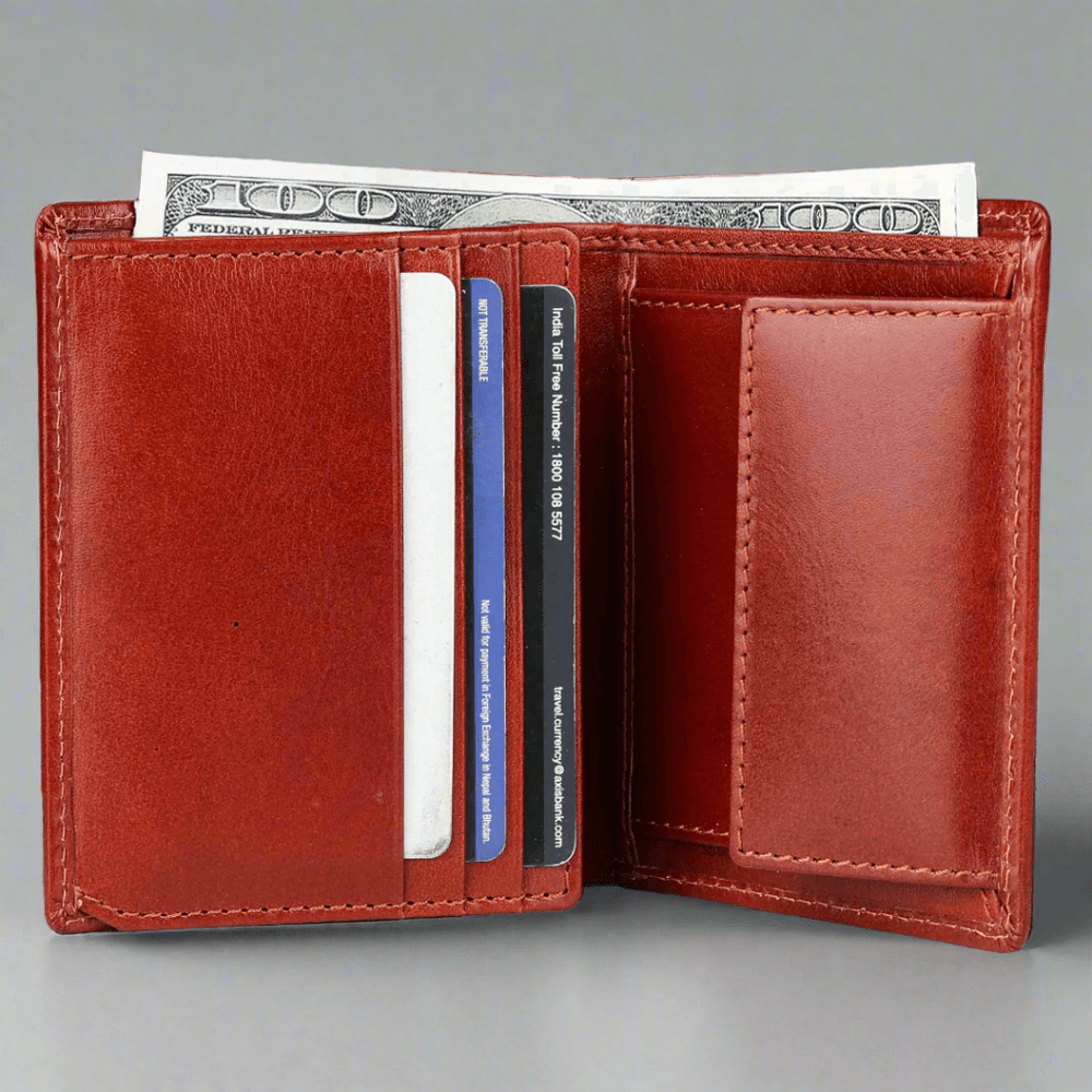 Portefeuille en cuir à rabat vertical pour homme METEX-STOCK Canada