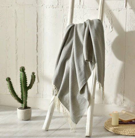 Fringed Knitted Small Blanket Napping Blanket Sofa Blanket EX-STOCK Canada