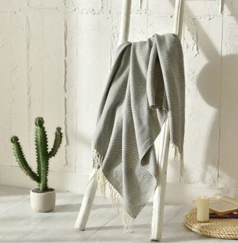 Petit plaid en tricot à franges, couverture pour sieste, couverture de canapéEX-STOCK Canada