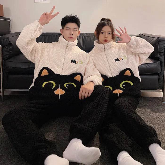 Fashion Casual Embossed Velvet Couple Pajamas - EX-STOCK Canada