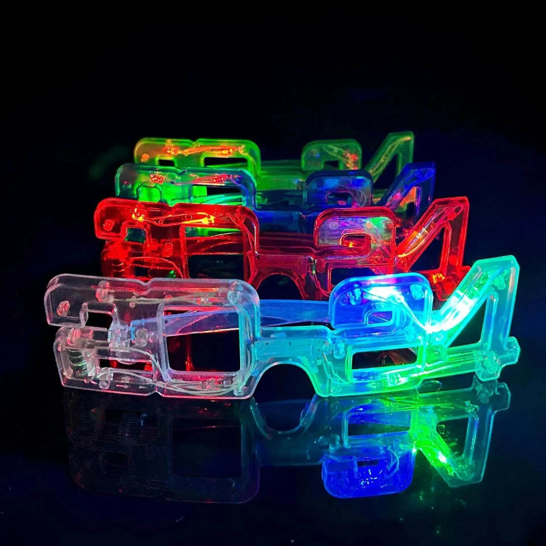 LED Glowing New Year Glasses 2024 Glitter Glasses For Party Evening Decoration - EX-STOCK Canada