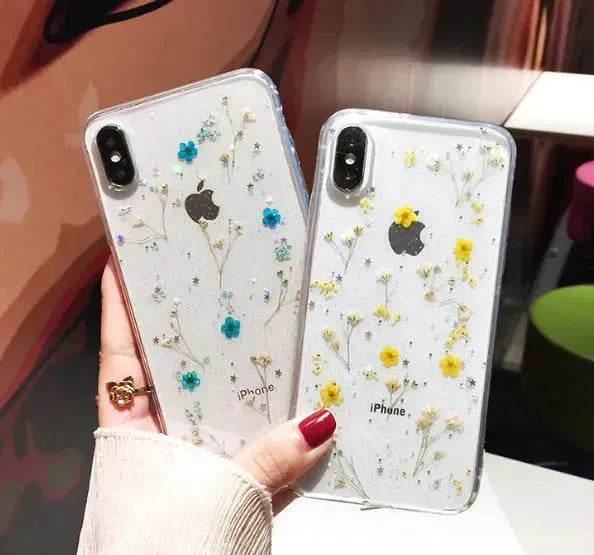 Dried flower epoxy silicone phone case - EX-STOCK Canada
