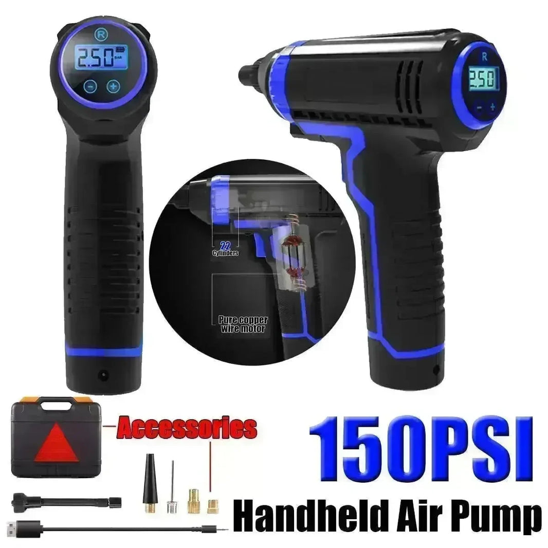 Wireless Charging Portable Multi-function Vehicle Household Electric Car Tire Handheld Air Pump - EX-STOCK CANADA