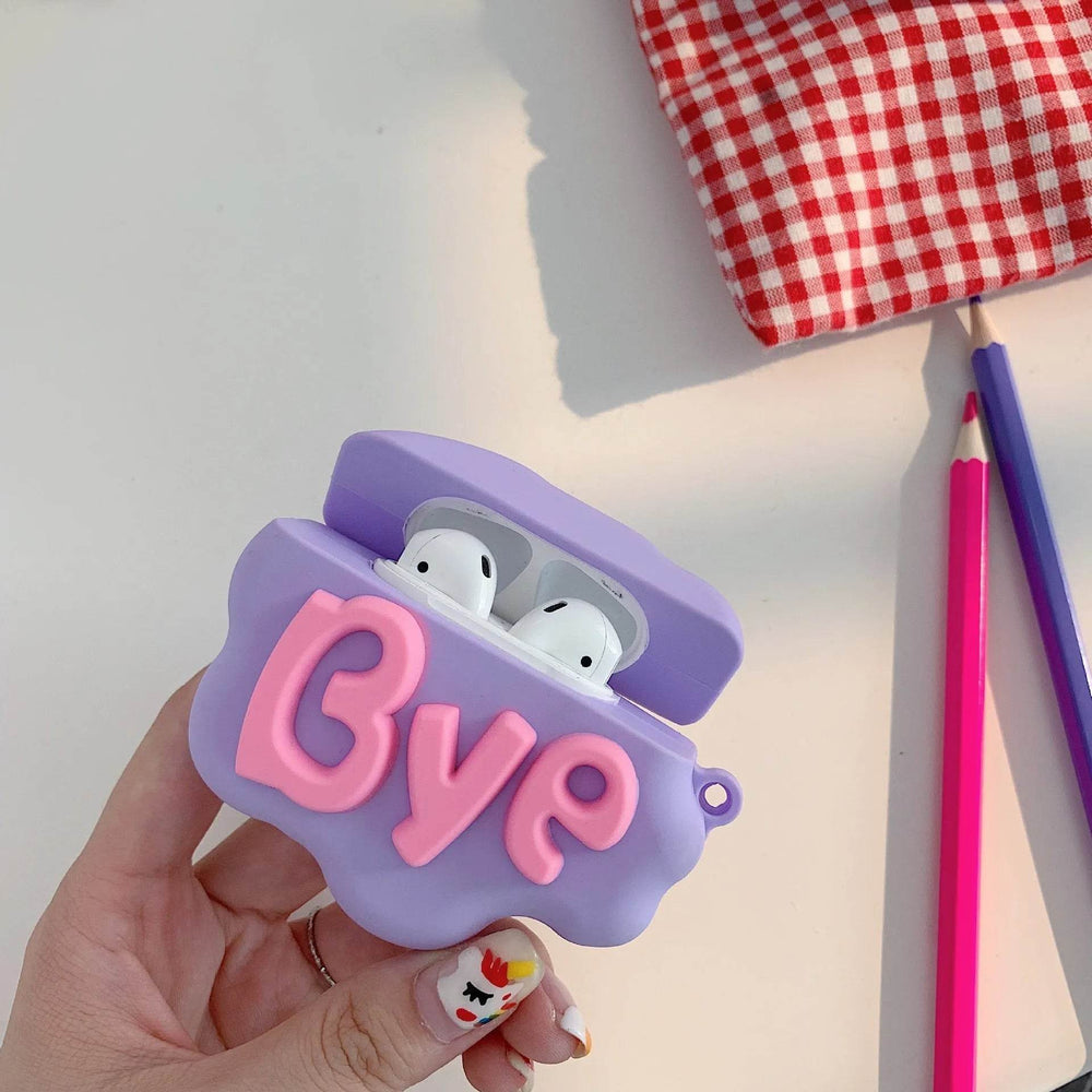 Cute Cartoon Lettered Airpod Earphone Silicone Protective Case - EX-STOCK Canada