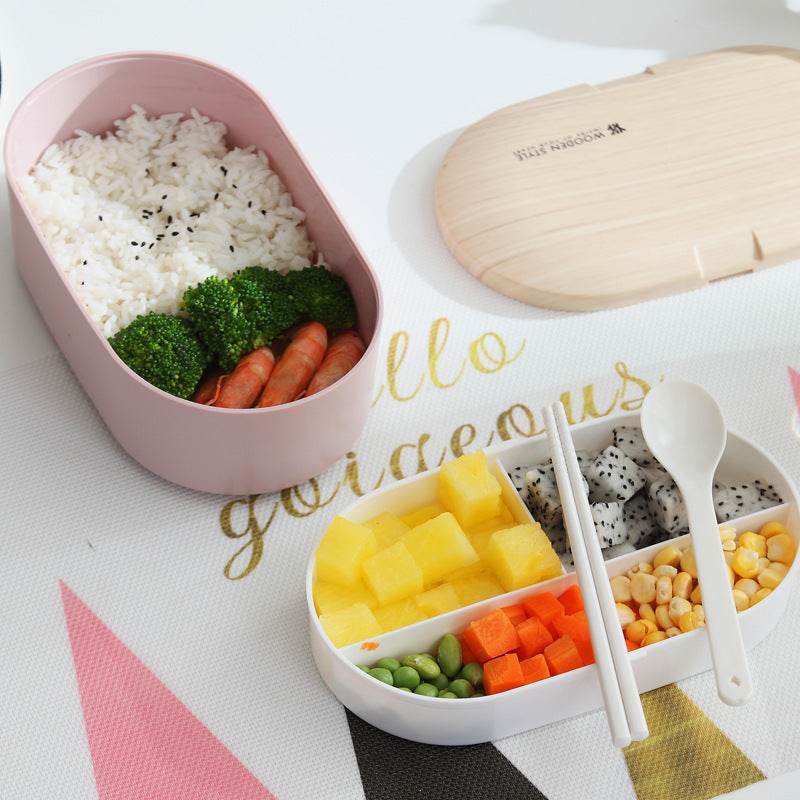 Portable Nordic Style Student Bento Lunch Box with Cutlery - EX-STOCK Canada