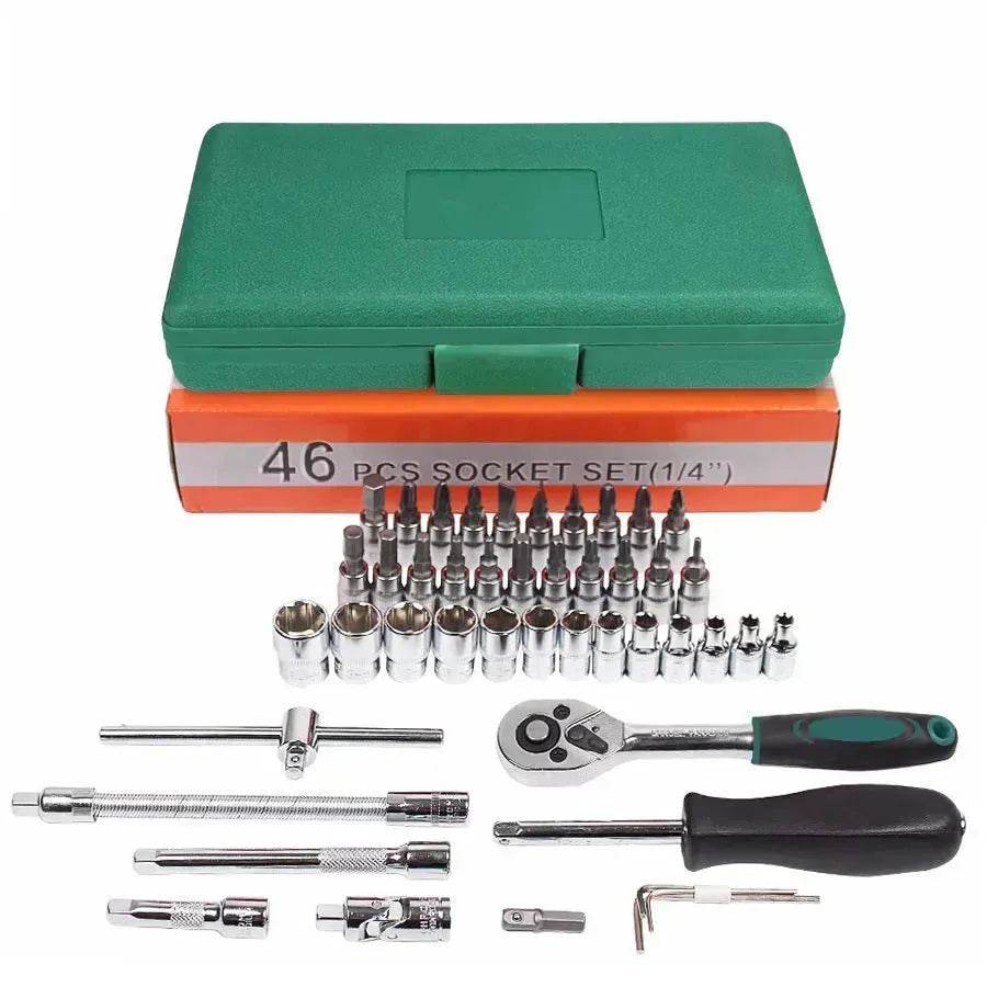 Car Repair Tool 46pcs Inch Socket Set Car Repair Tool Ratchet Torque Wrench Combo Tools Kit Auto Repairing Tool Set - EX-STOCK Canada