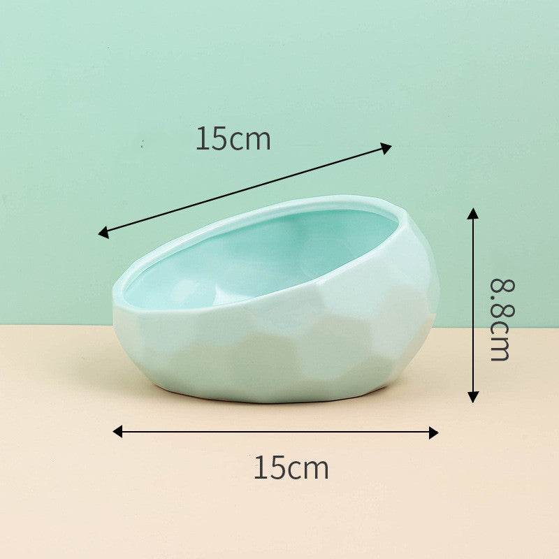 Pet Supplies Bowl Ceramic Cat Bowl Dog Bowl Oblique Mouth - EX-STOCK Canada