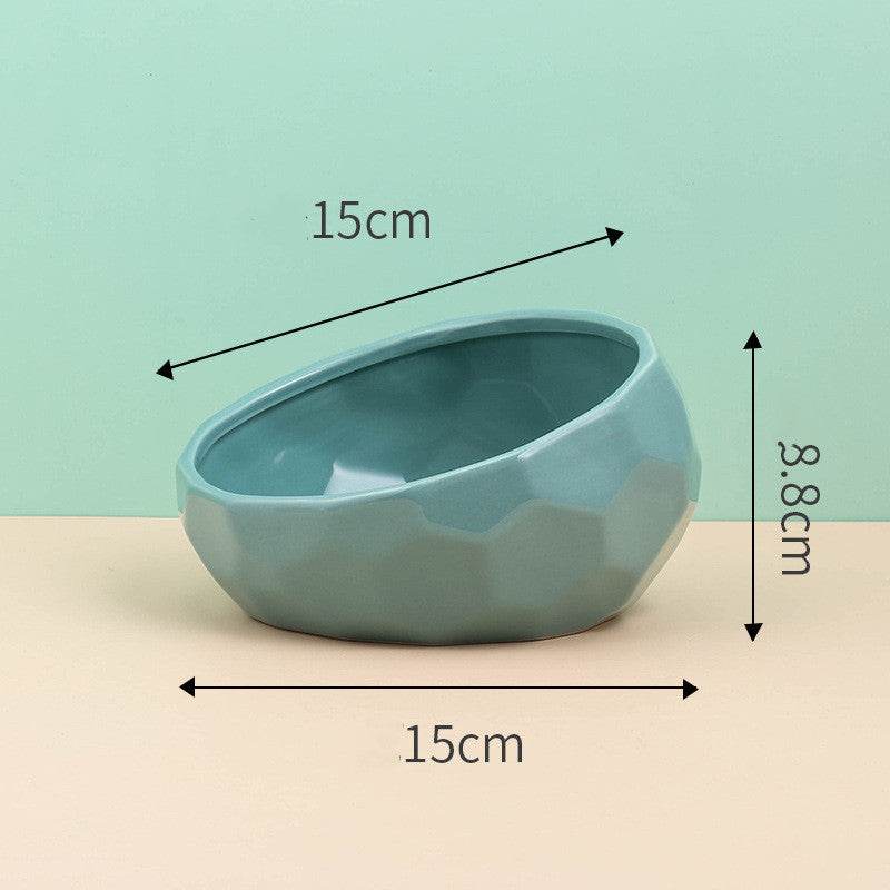 Pet Supplies Bowl Ceramic Cat Bowl Dog Bowl Oblique Mouth - EX-STOCK Canada