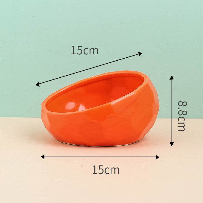 Pet Supplies Bowl Ceramic Cat Bowl Dog Bowl Oblique Mouth - EX-STOCK Canada