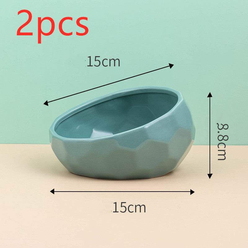 Pet Supplies Bowl Ceramic Cat Bowl Dog Bowl Oblique Mouth - EX-STOCK Canada