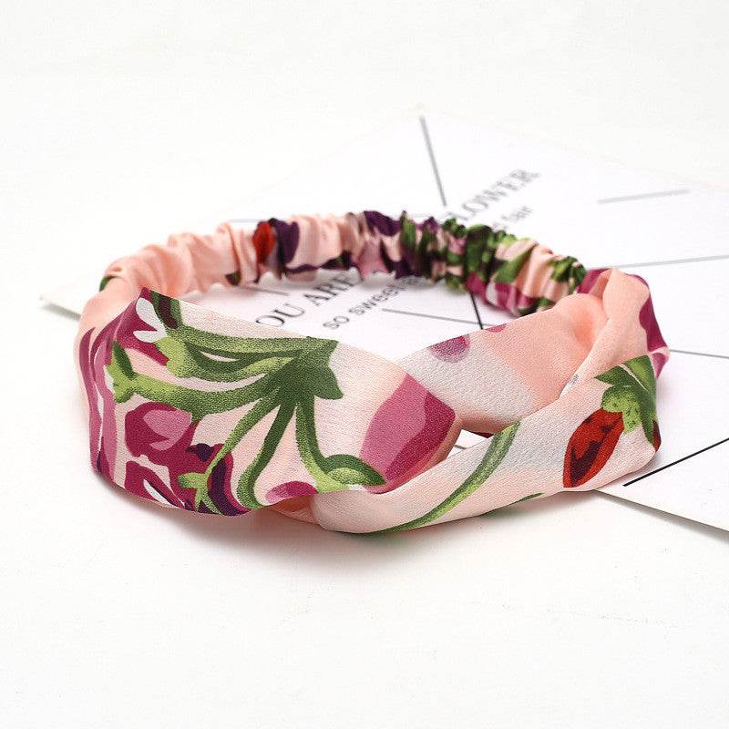 Flower Satin Elastic Cross Headband for women - EX-STOCK Canada