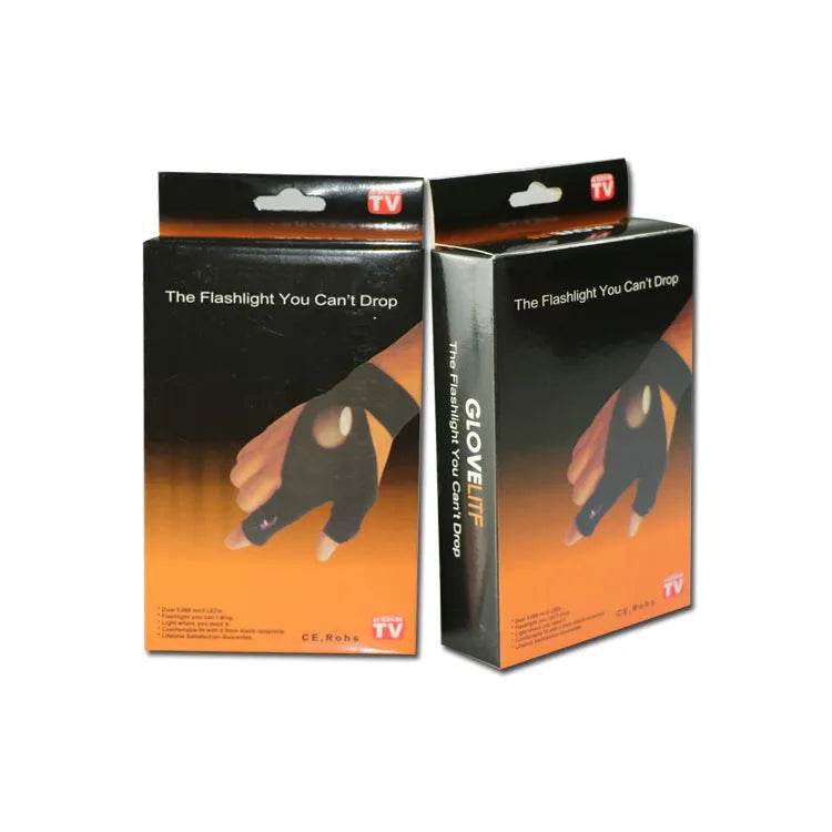 LED Outdoor Flashlight Fishing Half Finger Sports Lighted Gloves - EX-STOCK Canada