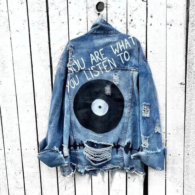 Women Y2K Denim Jeans Ripped Jacket - EX-STOCK Canada
