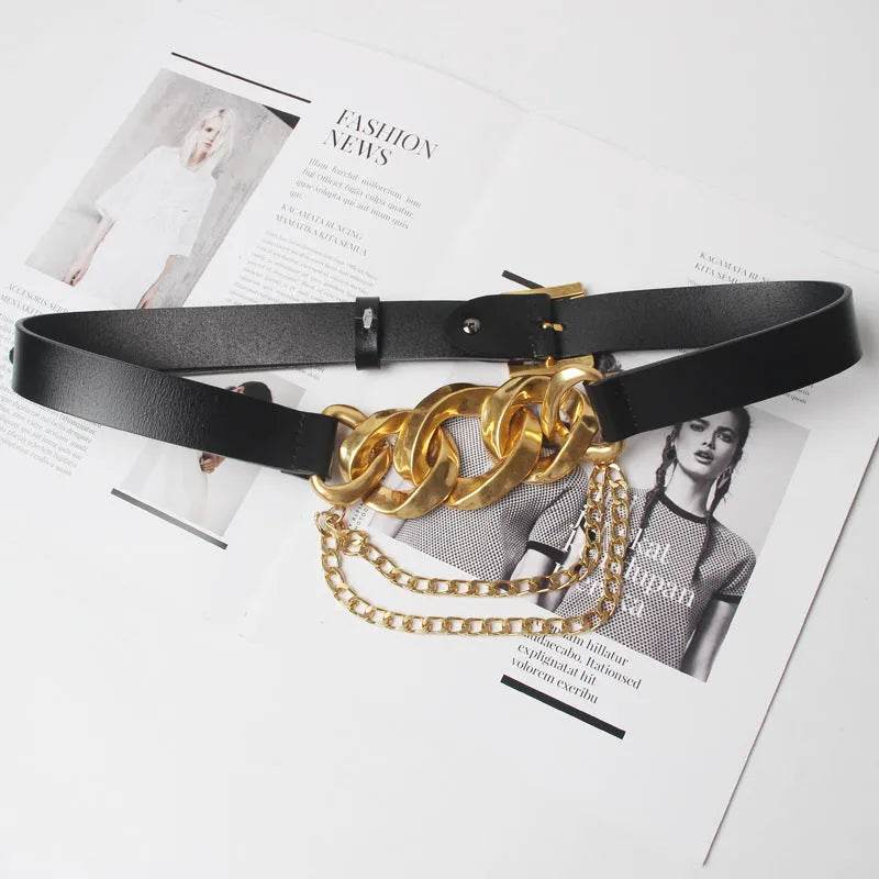 Street shot fashion metal chain link Waist Belt women - EX-STOCK Canada