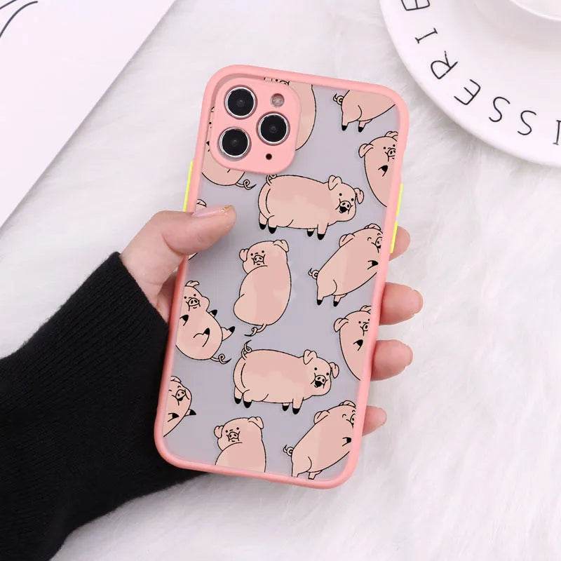 Compatible with Apple , Cartoon Transparent Phone Case Matte Shockproof Back Cover - EX-STOCK Canada