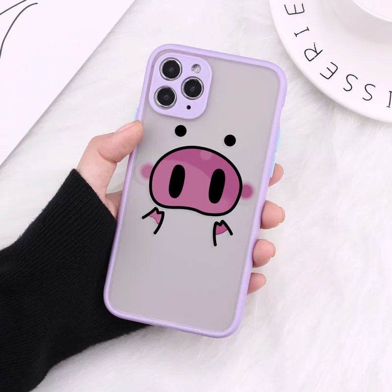 Compatible with Apple , Cartoon Transparent Phone Case Matte Shockproof Back Cover - EX-STOCK Canada