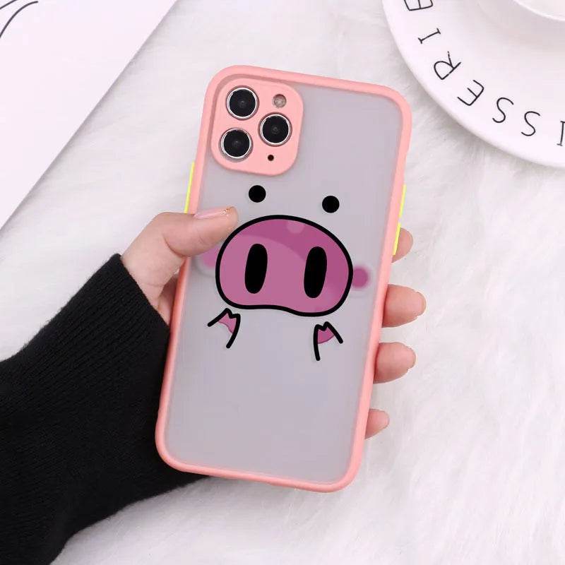 Compatible with Apple , Cartoon Transparent Phone Case Matte Shockproof Back Cover - EX-STOCK Canada