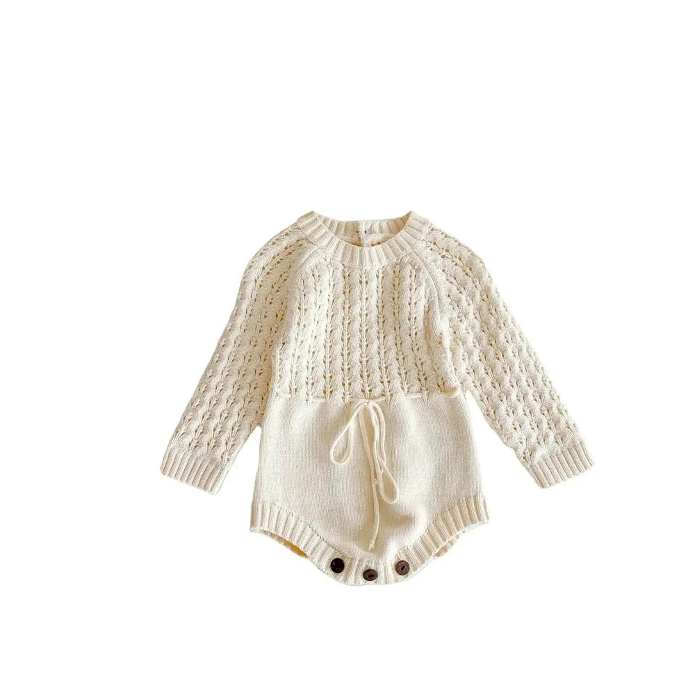 Girl Baby Knitted Hollow Waist Girdle Long Sleeves Harpy Dress Triangle Baby girl Casual wear - EX-STOCK Canada