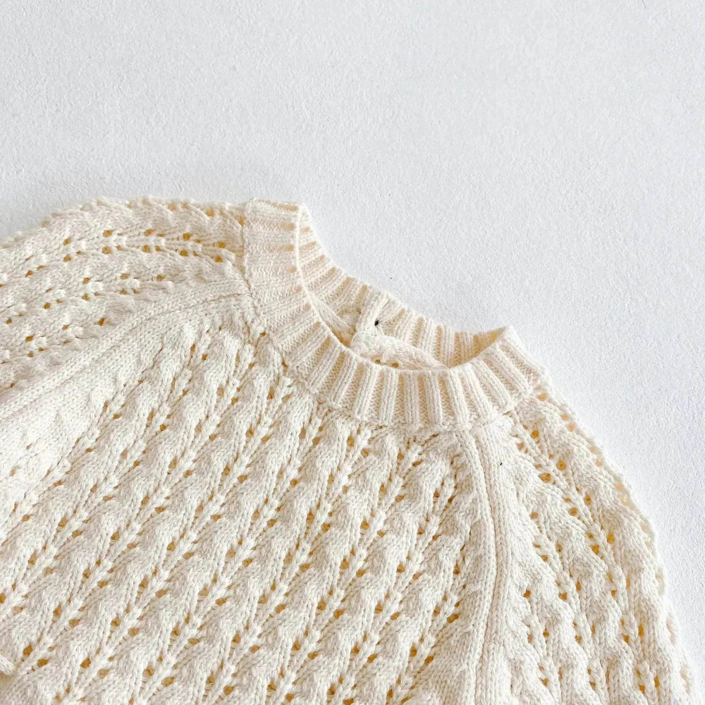 Girl Baby Knitted Hollow Waist Girdle Long Sleeves Harpy Dress Triangle Baby girl Casual wear - EX-STOCK Canada