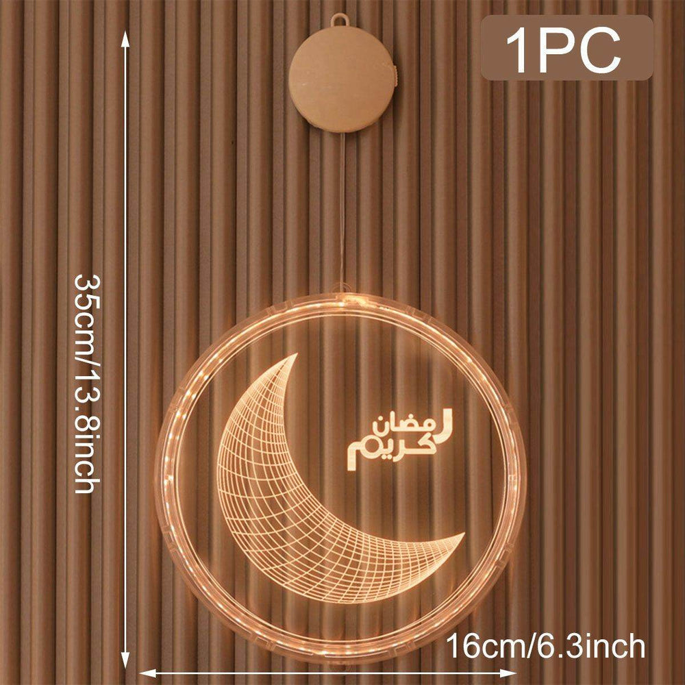 EID Mubarak Moon Star Eid Mubarak Garland LED Curtain String - EX-STOCK Canada