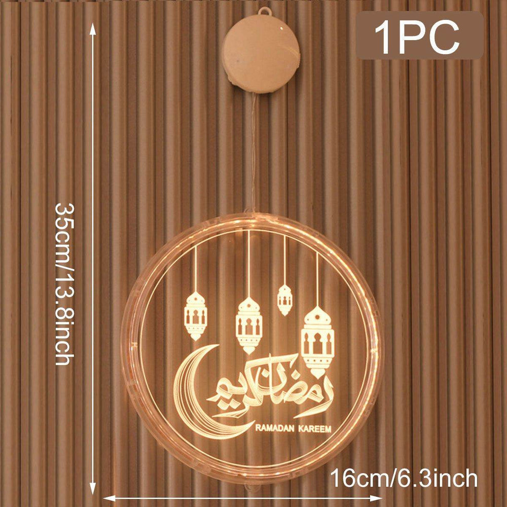 EID Mubarak Moon Star Eid Mubarak Garland LED Curtain String - EX-STOCK Canada