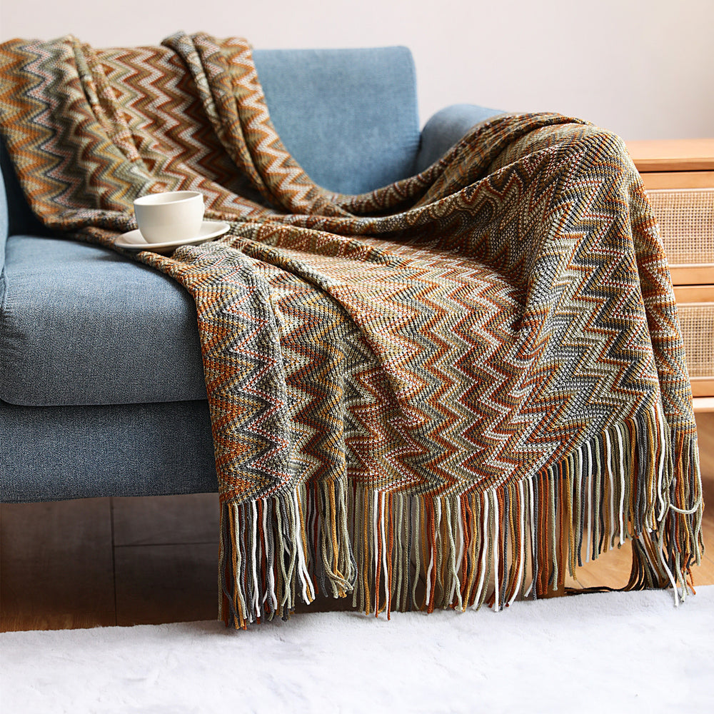Bohemian Sofa Blanket Cross Border Knitting Blanket Office Nap Blanket Air Conditioning Blanket EX-STOCK Canada