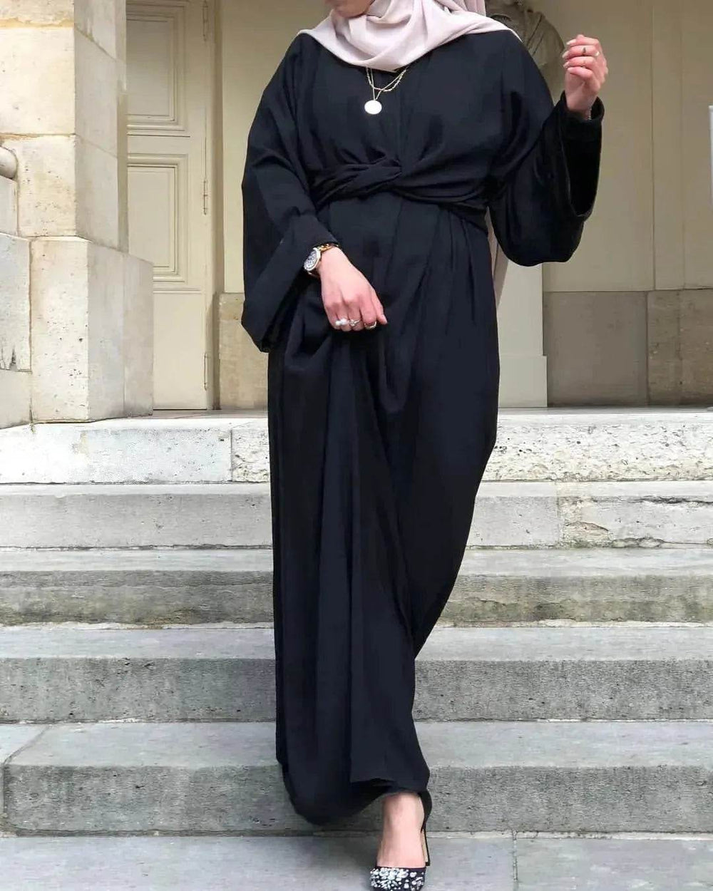 Fashion Plain Abaya dress for ArabMiddle East Dubai Arab Turkey Women Ramadan Eid Jalabiya for Women - EX-STOCK Canada