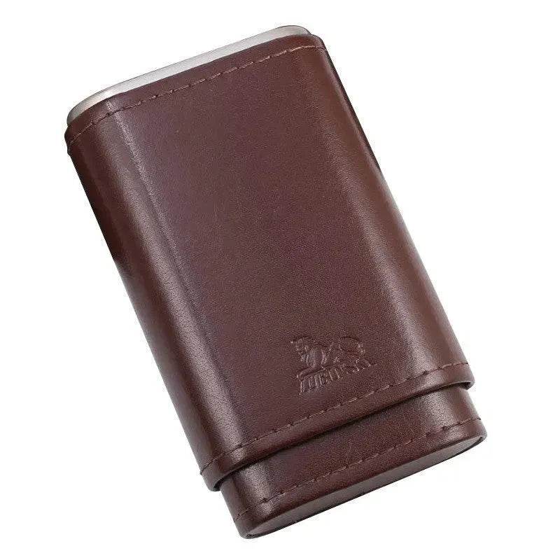 Portable Travel 3 Pack Humidifying Leather Cigar Case - EX-STOCK Canada