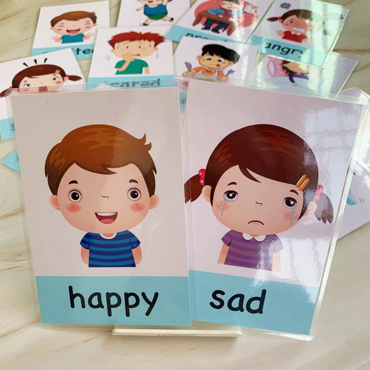 14 pcs Kids Learning Emotions Cognitive Flash Cards - EX-STOCK Canada