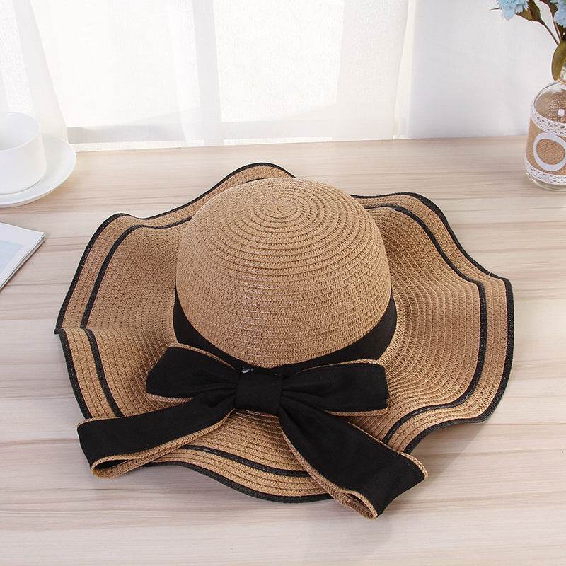 Summer Sun Hat Women Straw Hats Sunshade Panama Hat Fashion Bow Beach Hat Foldable Travel Caps - EX-STOCK Canada