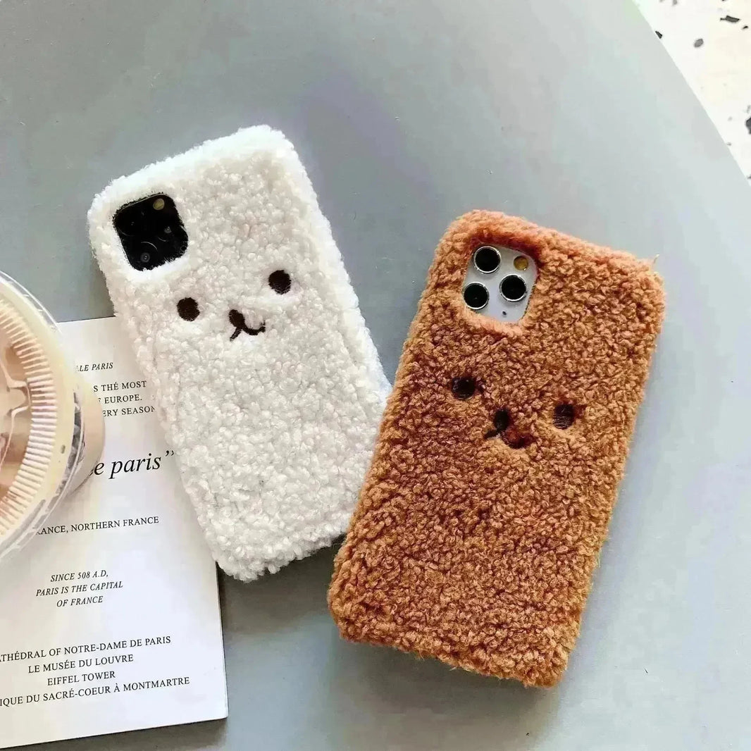 Embroidery Plush Cartoon Bear Phone Case - EX-STOCK CANADA