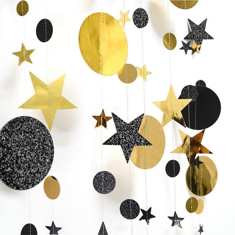 Décoration Eid Mubarak Guirlande en Papier Noir et Or 4M - EX-STOCK Canada