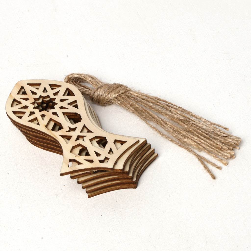 Wooden Small Pendants Creative Home Decoration Gurbang Eid Mubarak Wooden Crafts Ornaments - EX-STOCK Canada