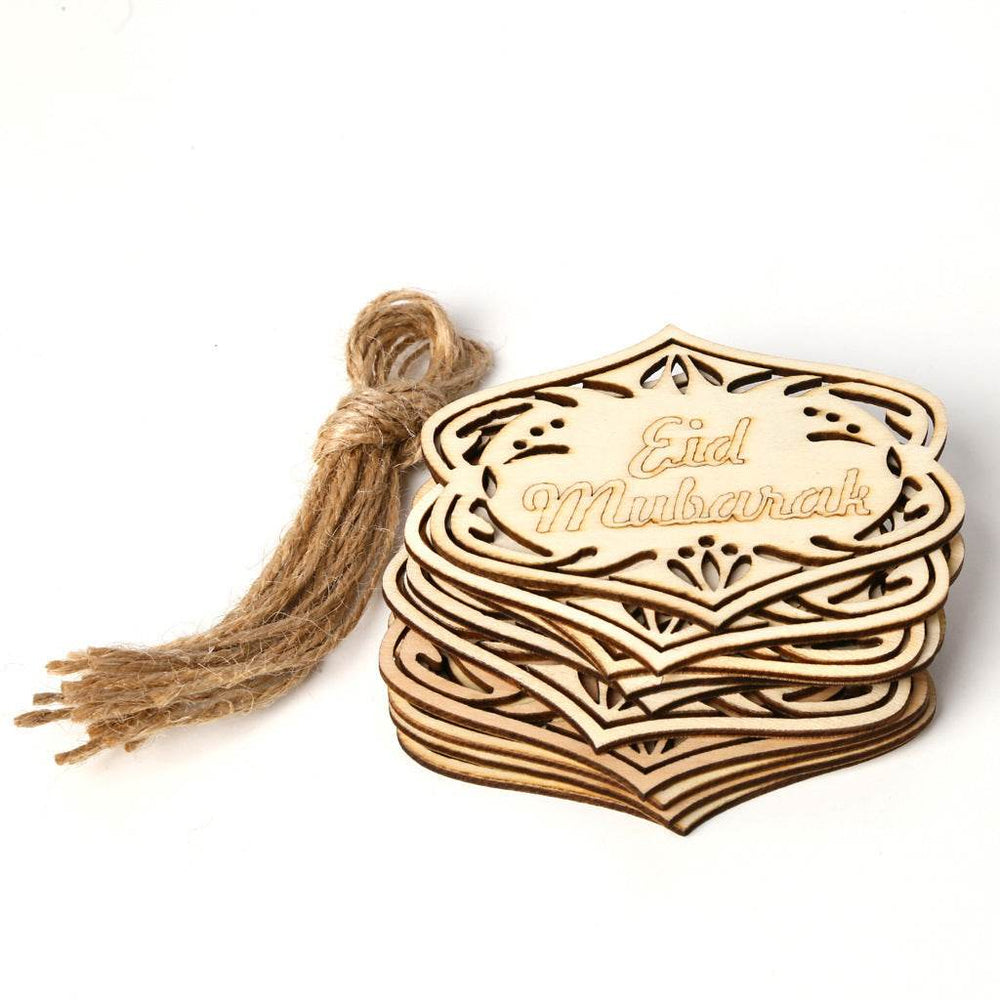 Wooden Small Pendants Creative Home Decoration Gurbang Eid Mubarak Wooden Crafts Ornaments - EX-STOCK Canada