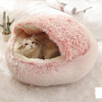 2 In 1 Dog And Cat Bed Pet Winter Bed Round Plush Warm Bed House Soft Long Plush Pets Bed Pet Products EX-STOCK Canada