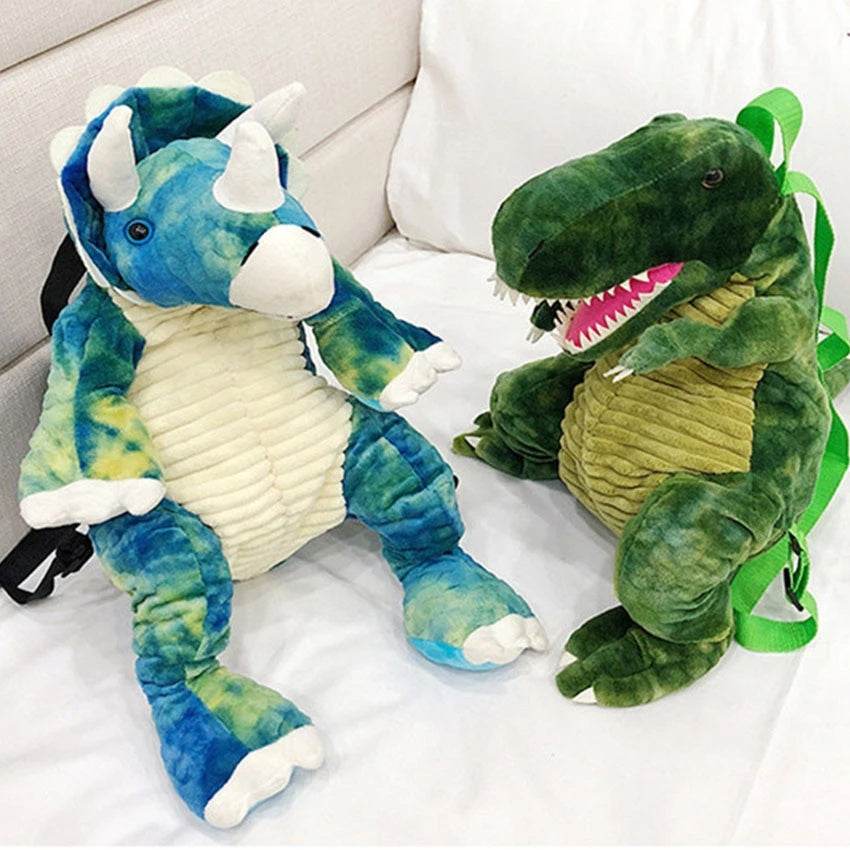 3D Dinosaur Kids Backpack – Cute Cartoon Plush Bag - EX-STOCK Canada