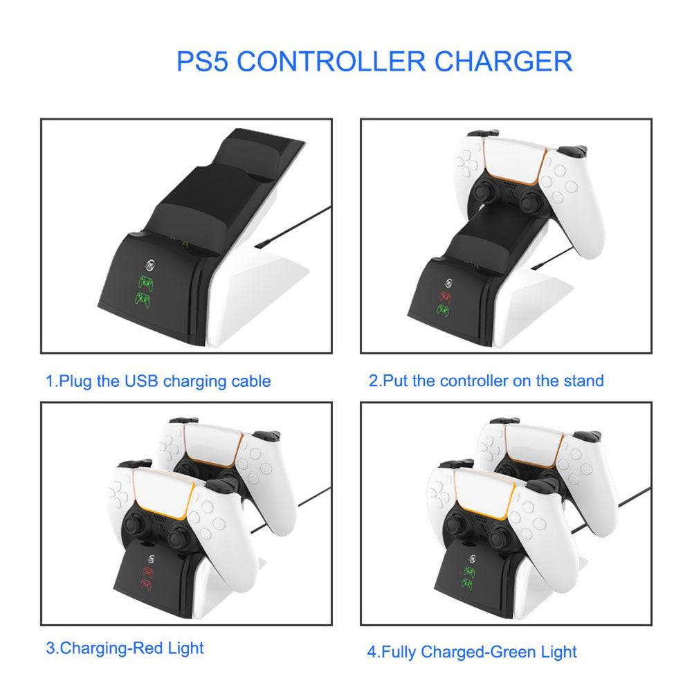 Ps5 Handle Aircraft Double Seat Charging Ps5 Wireless Handle Charger P5 Base Double Charging Contact Charging Fast Charging EX-STOCK Canada