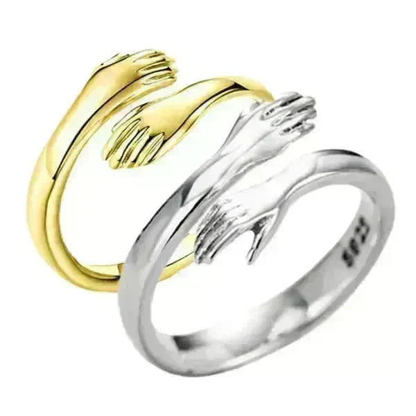 Alloy Simple Hands Hug Ring Opening Adjustable Jewelry - EX-STOCK CANADA