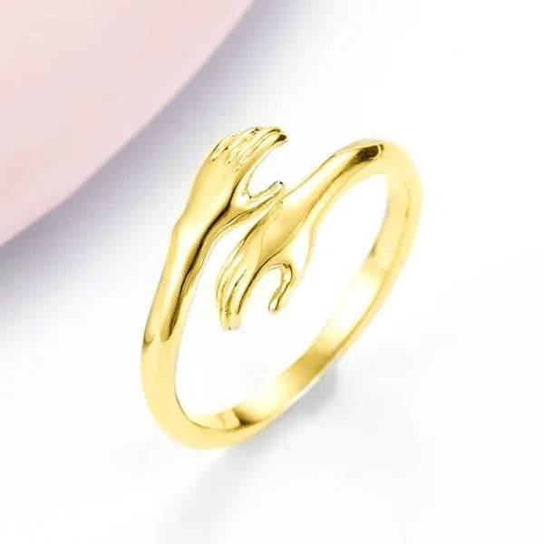 Alloy Simple Hands Hug Ring Opening Adjustable Jewelry - EX-STOCK Canada