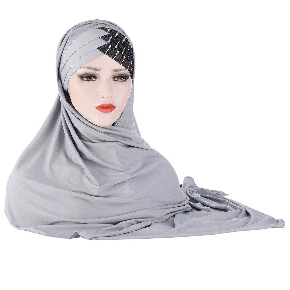 Glitter Scarf For Women, Muslim Headband, Turban, Glitter, Solid Color, Jersey, Hijabs, - EX-STOCK Canada